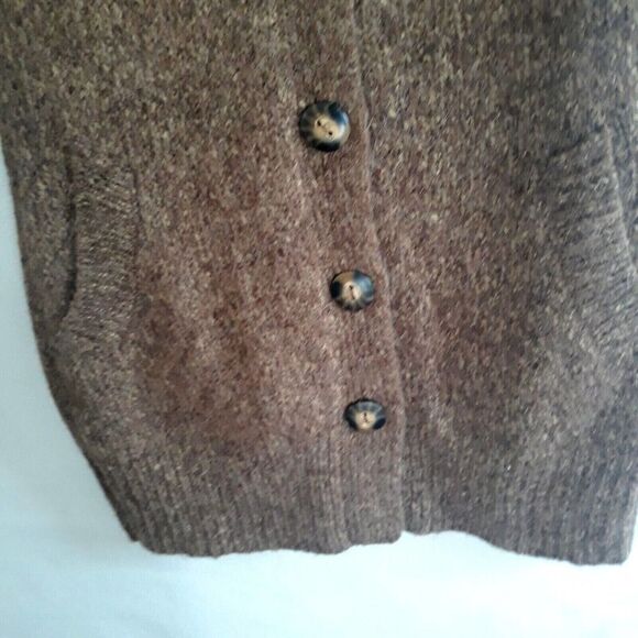 Fenn Wright Mansion Alpaca Wool Sweater Womens Med Brown Button Up Longline Shor - Picture 4 of 9